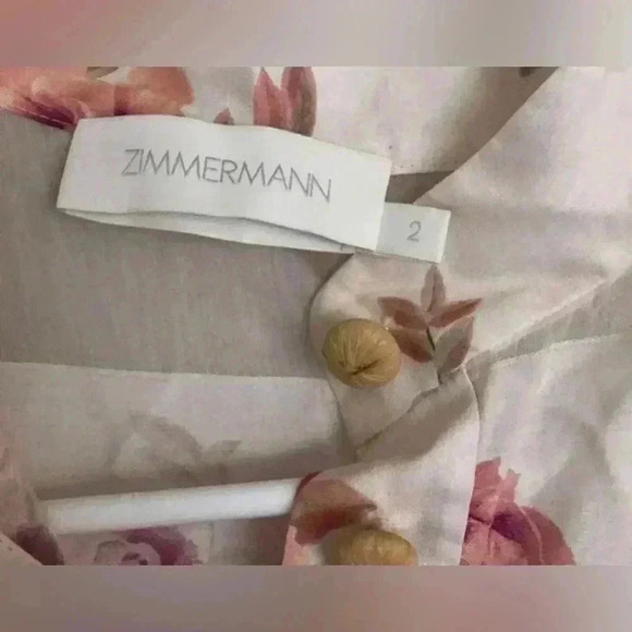 Zimmermann Rosa Midi Dress 2 US 8 M Silk Cotton Floral Stripe Tiered Belted Maxi - Picture 9 of 16